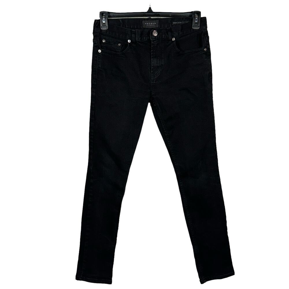 Pacsun Mens SZ 31x32 Skinny Jeans 5-Pocket Zip-Fly Comfort Stretch Black